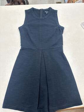 Madewell Dress Black Women's Medium Sleeveless Zip Up Cotton